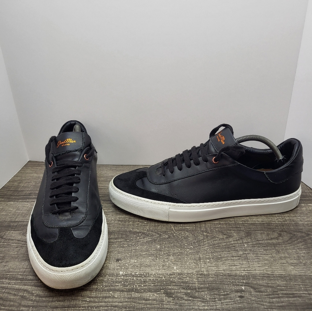 Good Man Brand Men's Legend Court Black Nappa Leather Italy Sneaker Size 11